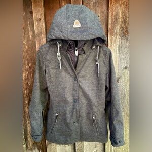 BOYS G.I.G.A. DX BY KILLTEC GRAY FULL ZIP JACKET DETACHABLE HOOD & WIND LINER